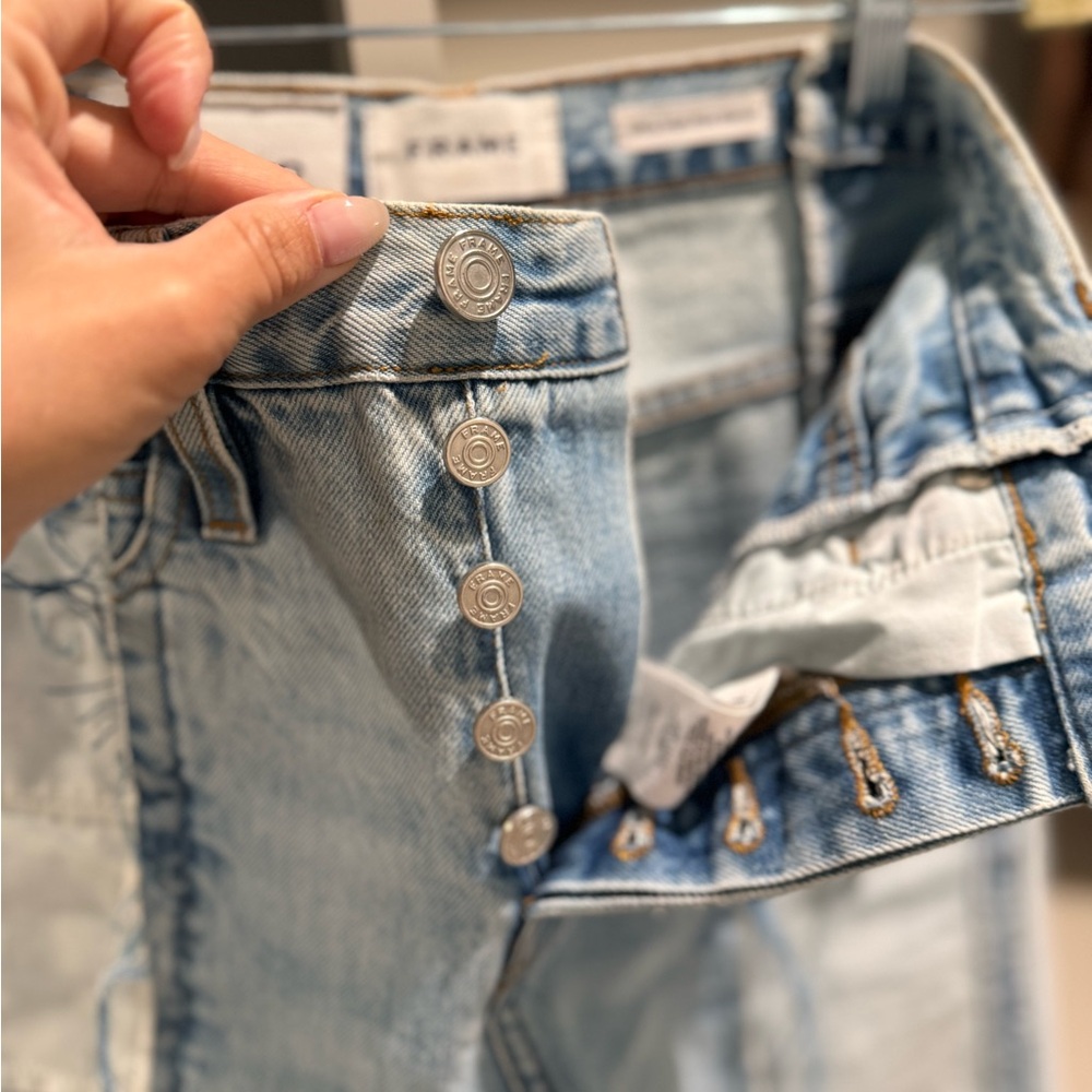 FRAME Ultra High-Rise Barrel Denim Light Wash